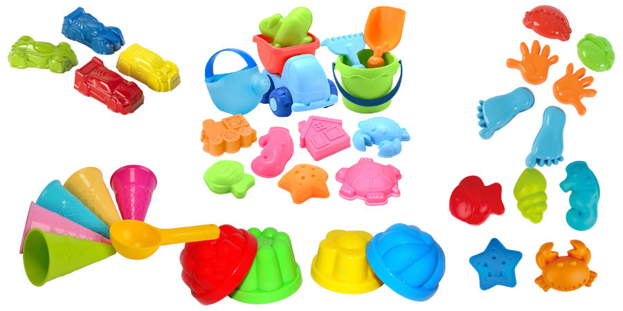 Mehrfarbig 6pcs Kinder Sandform Sand Förmchen Sandspielzeug 